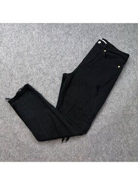 Levi's Big E Wedgie Jeans Women's Size 28 Button Fly Distressed Black Denim